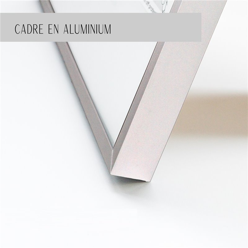 Cadre aluminium coin carré format A3